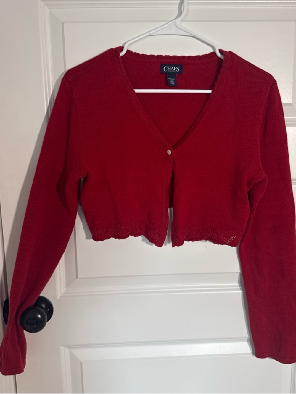 Chaps Red Knit Sweater Top